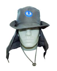 Chapéu Australiano em Brim com Protetor de Pescoço Impresso em Silk